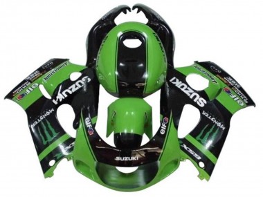Best 1996-2000 Suzuki GSXR 600 / GSXR 750 Motorcycle Fairings - Green Black Monster UK