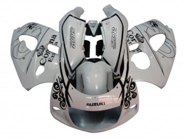 Best 1996-2000 Suzuki GSXR 600 / GSXR 750 Motorcycle Fairings - White Black Corona Extra UK