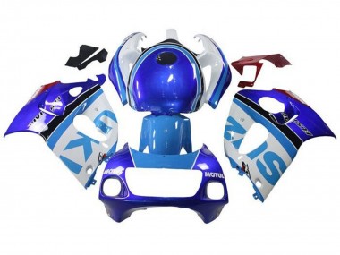 Best 1996-2000 Suzuki GSXR 600 / GSXR 750 Motorcycle Fairings - White Blue Stripe UK
