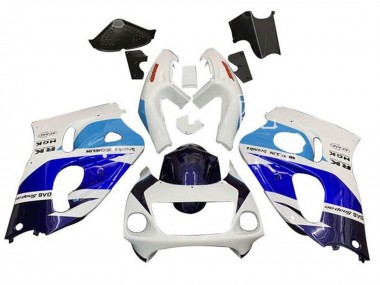 Best 1996-2000 Suzuki GSXR 600 / GSXR 750 Motorcycle Fairings - White Triple Blue UK