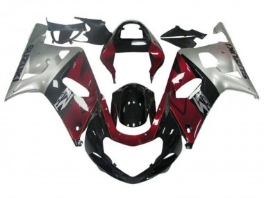 Best 2001-2003 Suzuki GSXR 600 / GSXR 750 Motorcycle Fairing - Silver Red Glossy Black UK