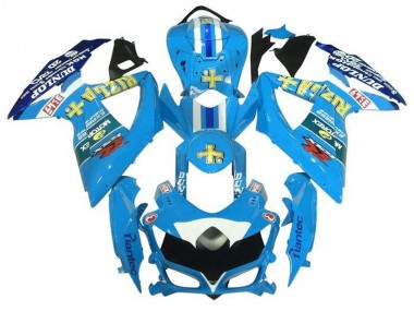 Best 2008-2010 Suzuki GSXR 600 / GSXR 750 Motorcycle Fairings - Light Blue Yellow Rizla UK