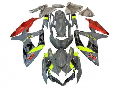 Best 2008-2010 Suzuki GSXR 600 / GSXR 750 Motorcycle Fairings - Nardo Grey Neon Yellow Red Black UK