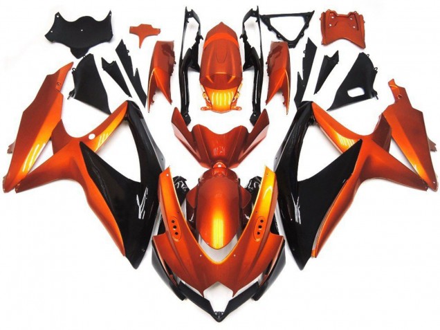 2008-2010 Suzuki GSXR 600 / GSXR 750 Motorcycle Fairings - Orange Black UK