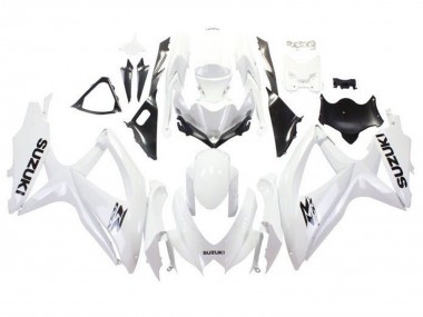 Best 2008-2010 Suzuki GSXR 600 / GSXR 750 Motorcycle Fairings - White Black UK