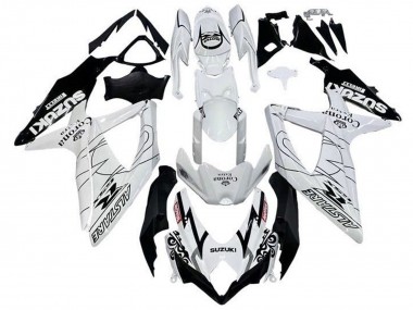 Best 2008-2010 Suzuki GSXR 600 / GSXR 750 Motorcycle Fairings - White Black Alstare Corona Extra Motul UK