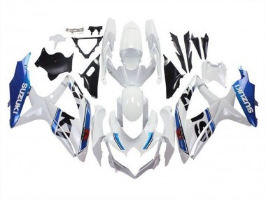 Best 2008-2010 Suzuki GSXR 600 / GSXR 750 Motorcycle Fairings - White Blue Stripe UK