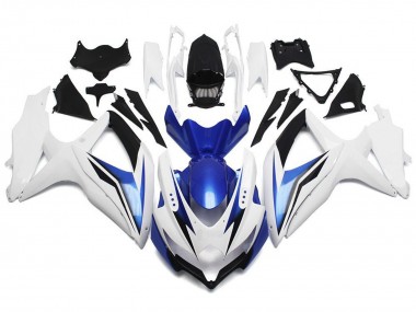 Best 2008-2010 Suzuki GSXR 600 / GSXR 750 Motorcycle Fairing - White Blue Black UK