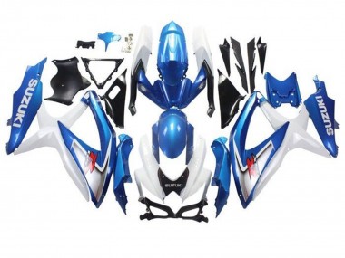 Best 2008-2010 Suzuki GSXR 600 / GSXR 750 Motorcycle Fairings - White Light Blue Red UK