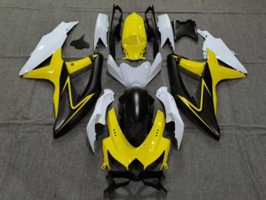 Best 2008-2010 Suzuki GSXR 600 / GSXR 750 Motorcycle Fairings - White Yellow Grey Black UK