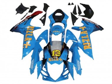 Best 2011-2024 Suzuki GSXR 600 / GSXR 750 Motorcycle Fairings - Blue Yellow Red Black Rizla 13 UK