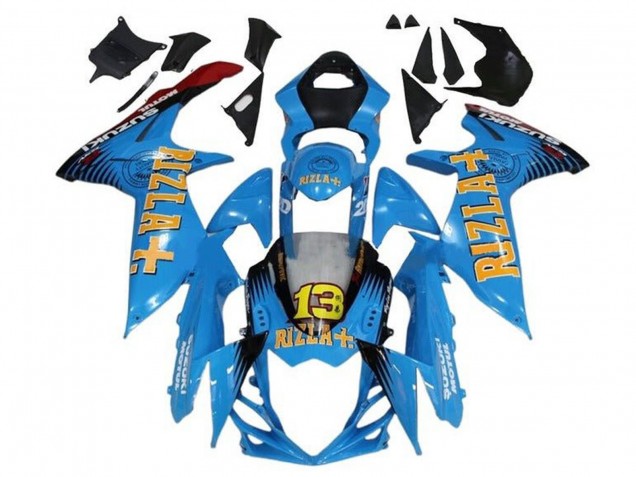 2011-2024 Suzuki GSXR 600 / GSXR 750 Motorcycle Fairings - Blue Yellow Red Black Rizla 13 UK