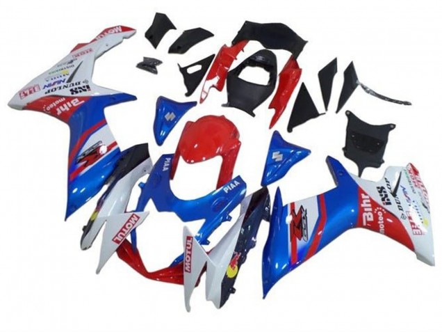 2011-2024 Suzuki GSXR 600 / GSXR 750 Motorcycle Fairings - Blue White Red Motul UK