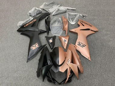 Best 2011-2024 Suzuki GSXR 600 / GSXR 750 Motorcycle Fairings - Matte Black Copper Brown Split UK