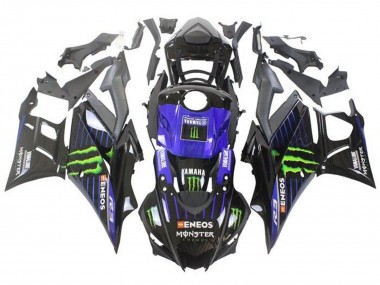 Best 2019-2021 Yamaha YZF R3/R25 Motorcycle Fairings - Blue Glossy Black Green ENEOS Monster UK