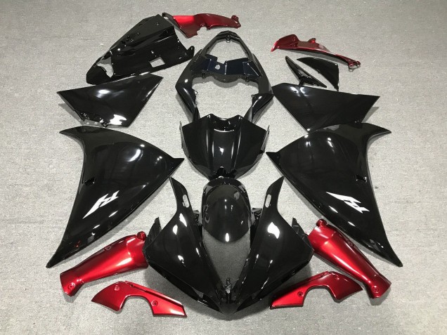 2009-2011 Yamaha YZF 1000 R1 Motorcycle Fairings - Glossy Black Red UK