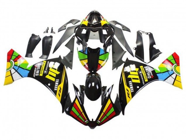 2009-2011 Yamaha YZF 1000 R1 Motorcycle Fairings - Glossy Black HP Color Wheel UK