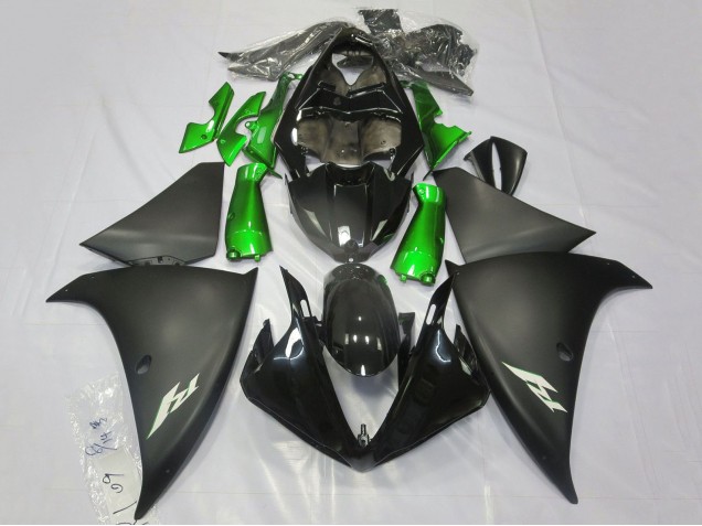 2009-2011 Yamaha YZF 1000 R1 Motorcycle Fairings - Glossy Black Matte Black Green UK