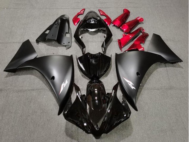 2009-2011 Yamaha YZF 1000 R1 Motorcycle Fairings - Glossy Black Matte Black Red UK