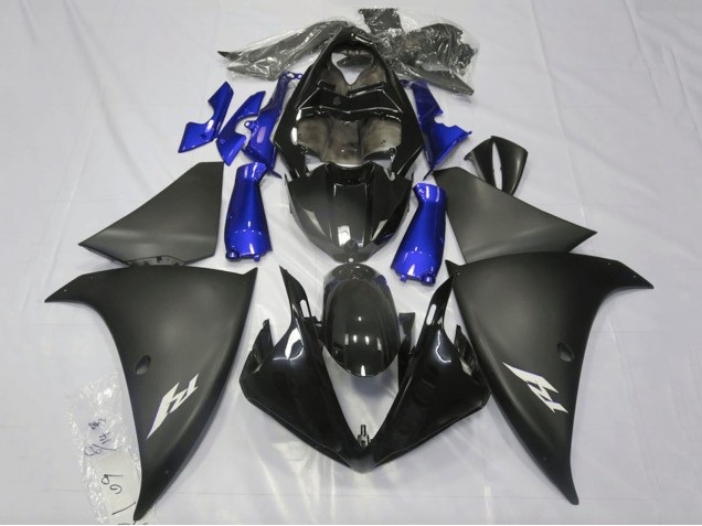 2009-2011 Yamaha YZF 1000 R1 Motorcycle Fairings - Glossy Black Matte Black Blue UK