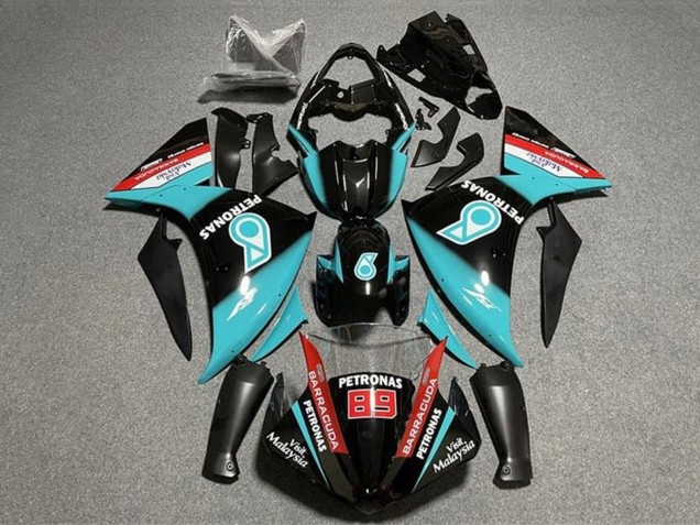 2009-2011 Yamaha YZF 1000 R1 Motorcycle Fairings - Glossy Black Light Blue Red Petronas UK