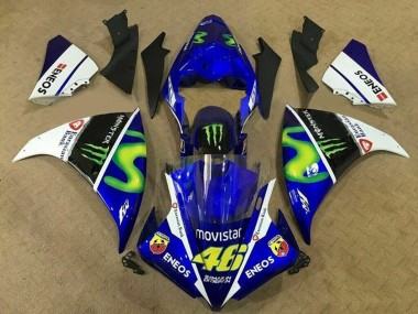 Best 2009-2011 Yamaha YZF 1000 R1 Motorcycle Fairings - Blue White Black Green MoviStar Monster UK