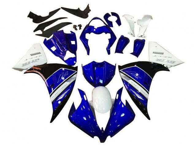 2009-2011 Yamaha YZF 1000 R1 Motorcycle Fairings - White Blue Black GYTR UK