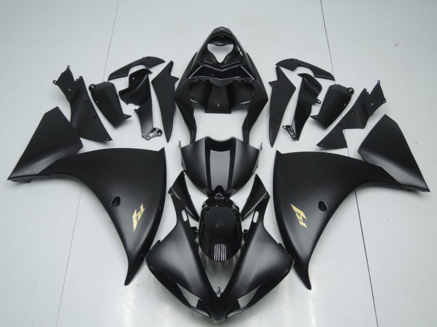 2009-2011 Yamaha YZF 1000 R1 Motorcycle Fairings - Matte Black Gold Decal UK