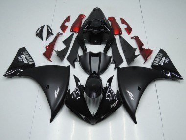 Best 2009-2011 Yamaha YZF 1000 R1 Motorcycle Fairings - Glossy Black Matte Black White Decal Red UK