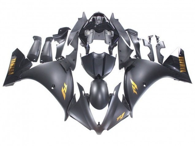 2009-2011 Yamaha YZF 1000 R1 Motorcycle Fairings - Matte Black Gold Decals UK