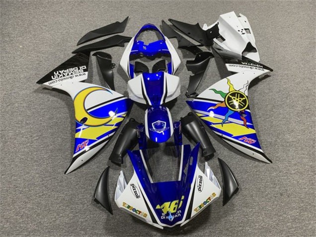 2009-2011 Yamaha YZF 1000 R1 Motorcycle Fairings - White Blue Yellow Black Sun Moon UK