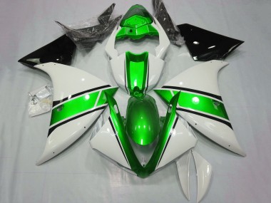 Best 2009-2011 Yamaha YZF 1000 R1 Motorcycle Fairings - White Metallic Green Black UK
