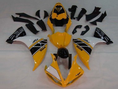 Best 2009-2011 Yamaha YZF 1000 R1 Motorcycle Fairing - Yellow White Black Stripe UK