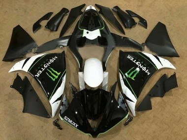 Best 2012-2014 Yamaha YZF 1000 R1 Motorcycle Fairings - White Black Green Monster Energy SZMUXX UK