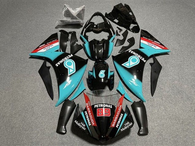 2012-2014 Yamaha YZF 1000 R1 Motorcycle Fairings - Glossy Black Blue Petronas UK