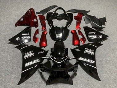 Best 2012-2014 Yamaha YZF 1000 R1 Motorcycle Fairings - Glossy Black Red White GYTR Yamalube QHLINS UK