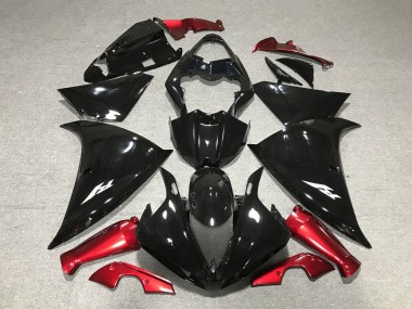 Best 2012-2014 Yamaha YZF 1000 R1 Motorcycle Fairings - Glossy Black Red UK