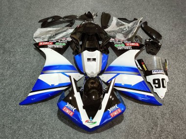 Best 2012-2014 Yamaha YZF 1000 R1 Motorcycle Fairings - White Blue Black Fimer Yamalube 90 UK