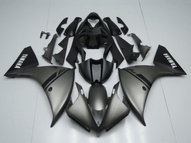 Best 2012-2014 Yamaha YZF 1000 R1 Motorcycle Fairings - Matte Grey Matte Black White Decals UK