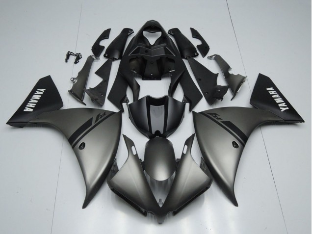 2012-2014 Yamaha YZF 1000 R1 Motorcycle Fairings - Matte Grey Matte Black White Decals UK
