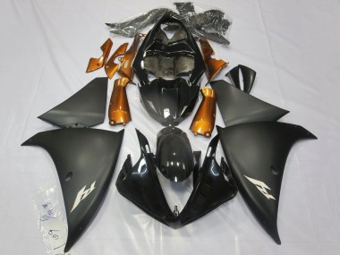 Best 2012-2014 Yamaha YZF 1000 R1 Motorcycle Fairings - Glossy Black Matte Black Orange UK