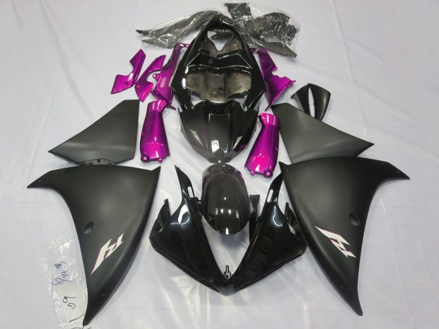 2012-2014 Yamaha YZF 1000 R1 Motorcycle Fairings - Glossy Black Matte Black Pink UK