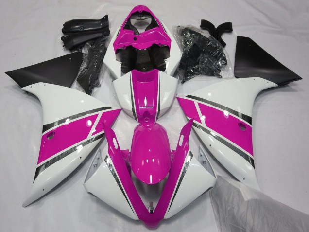 2012-2014 Yamaha YZF 1000 R1 Motorcycle Fairings - White Pink Matte Black UK