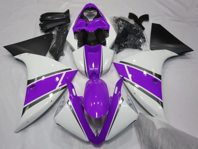 2012-2014 Yamaha YZF 1000 R1 Motorcycle Fairings - White Purple Matte Black UK