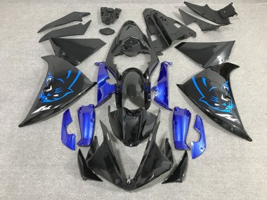 Best 2012-2014 Yamaha YZF 1000 R1 Motorcycle Fairings - Glossy Black Blue Panther UK