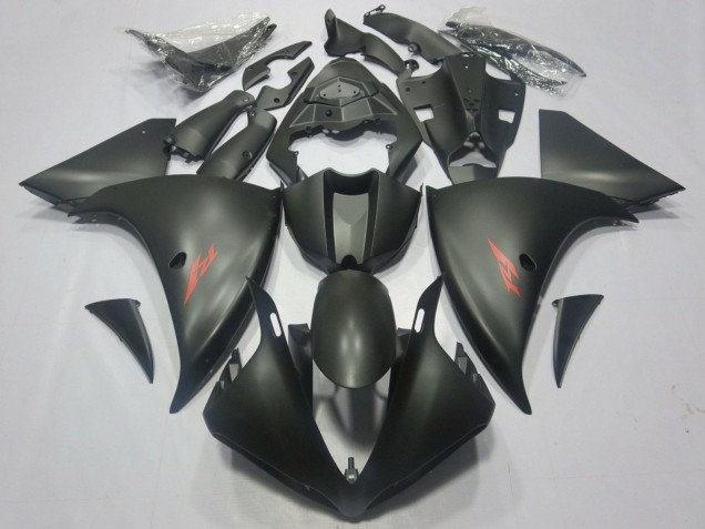 2012-2014 Yamaha YZF 1000 R1 Motorcycle Fairings - Matte Black Red Decal UK