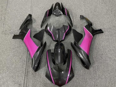 Best 2015-2019 Yamaha YZF 1000 R1 Motorcycle Fairings - Faux Carbon Fiber Pink UK