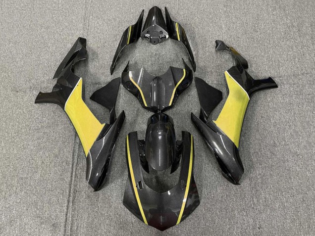 2015-2019 Yamaha YZF 1000 R1 Motorcycle Fairings - Faux Carbon Fiber Yellow UK
