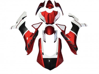 Best 2020-2025 Yamaha YZF 1000 R1 Motorcycle Fairings - White Red Faux Carbon Fiber UK