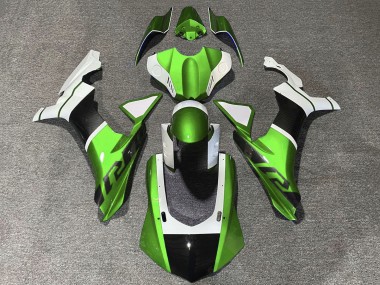 Best 2020-2025 Yamaha YZF 1000 R1 Motorcycle Fairings - White Green Faux Carbon Fiber UK